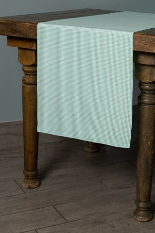 Specialty Aqua Gingham Mini Check table runner